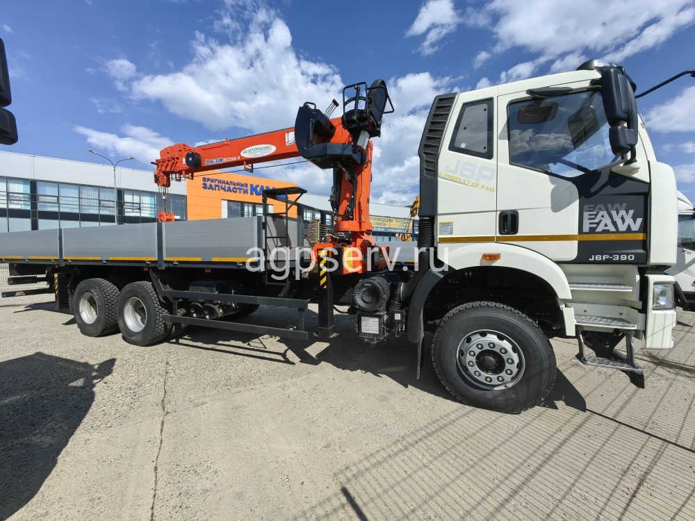 Автомобиль бортовой 6х4 на шасси FAW 3250 c КМУ KANGLIM 1256